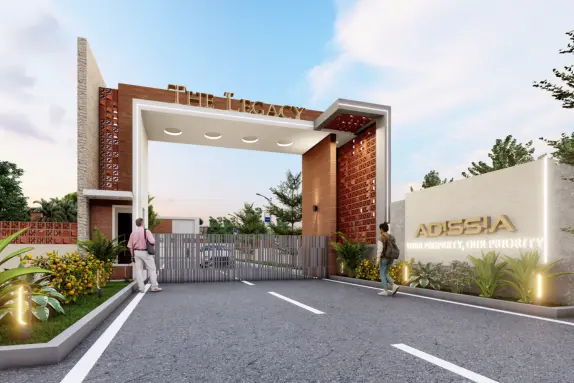 Best Residential Complex With Modern Amenities in Tirupur Adissia's stylish entryway enhances Legacy's residential attractiveness, expressing modern elegance.